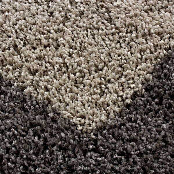 Ayyildiz, Kusový koberec Life Shaggy 1503 taupe kruh, 160x160 (priemer) kruh, hnedá, obývacia izba