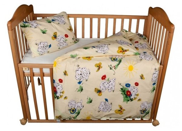 Obliečky detské bavlnené dalmatínec žltý EMI, Detský set 90x130 + 45x65