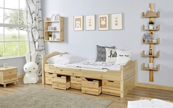 POSTEĽ S ÚLOŽNÝM PRIESTOROM 90/200 cm, MID.YOU - Detské izby, Online Only