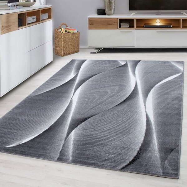 Ayyildiz, Kusový koberec Parma 9310 black, 80x300, šedá, chodba / predsieň