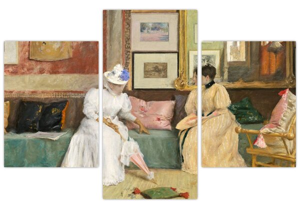 Obraz - William Merritt Chase, A Friendly Call, reprodukcia (90x60 cm)