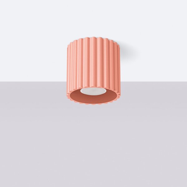 Stropné svietidlo Aura, 1x ružové hliníkové tienidlo, (10 cm)