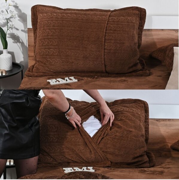 Obliečky z mikroplyšu Banu hnedé EMI, Štandardný set jednolôžko obsahuje 1x 140x200 + 1x 70x90