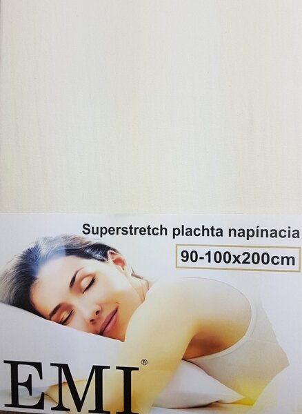 Plachta posteľná prírodná superstretch EMI, Plachta 90 (100)x200