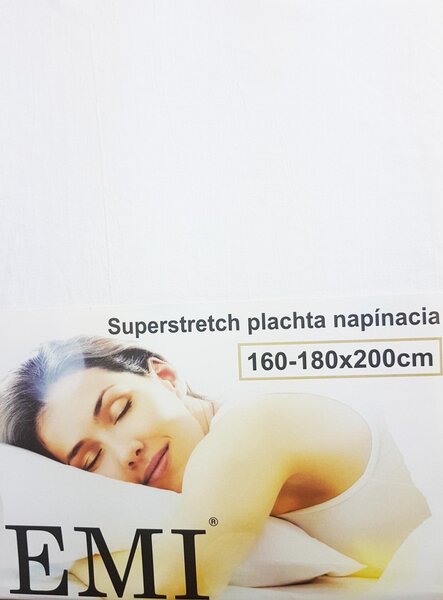 Plachta posteľná biela Superstretch EMI, Plachta 90 (100)x200