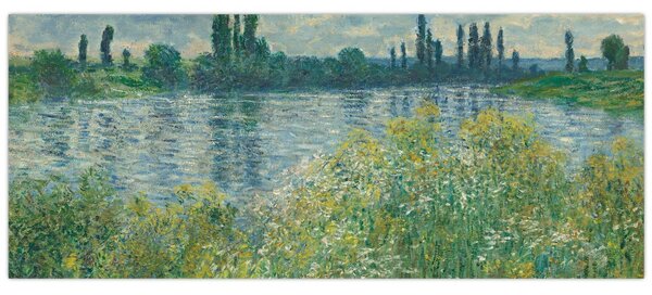 Obraz - Claude Monet, Banks of the Seine, reprodukcia (120x50 cm)