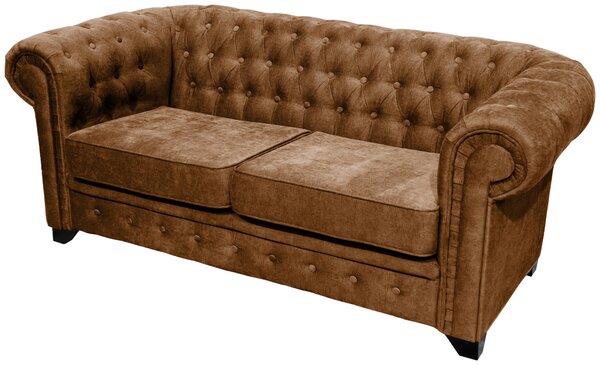 SEDAČKA CHESTERFIELD, drevo, textil, kompozitné drevo, koňaková Livetastic - Sedačky, Online Only