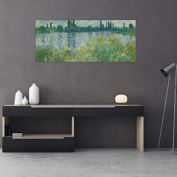Obraz - Claude Monet, Banks of the Seine, reprodukcia (120x50 cm)