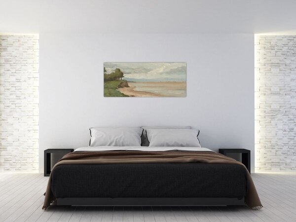 Obraz - Jean-Baptiste-Camille Corot, Beach Near Etretat, reprodukcia (120x50 cm)