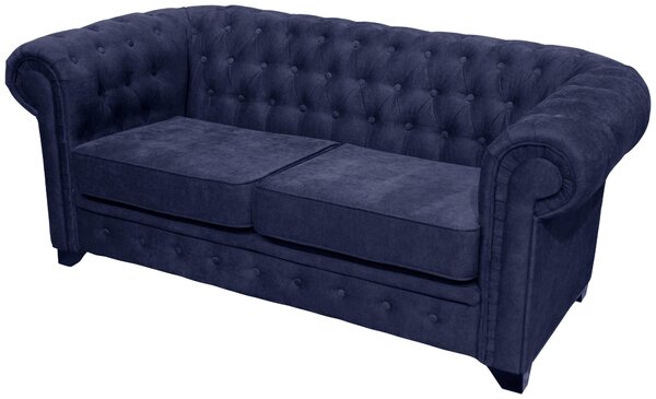 SEDAČKA CHESTERFIELD, drevo, textil, kompozitné drevo, modrá Livetastic - Sedačky, Online Only