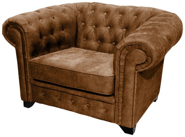 KRESLO CHESTERFIELD, textil, kompozitné drevo, koňaková Livetastic - Online Only obývacie izby, Online Only