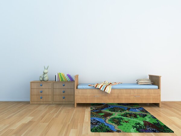 Vopi , Detský kusový koberec Dino štvorec, 60x60, viacfarebná, detská izba