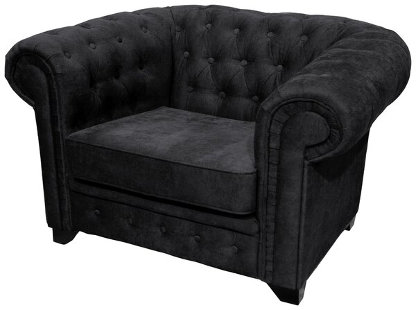 KRESLO CHESTERFIELD, textil, kompozitné drevo, čierna Livetastic - Online Only obývacie izby, Online Only
