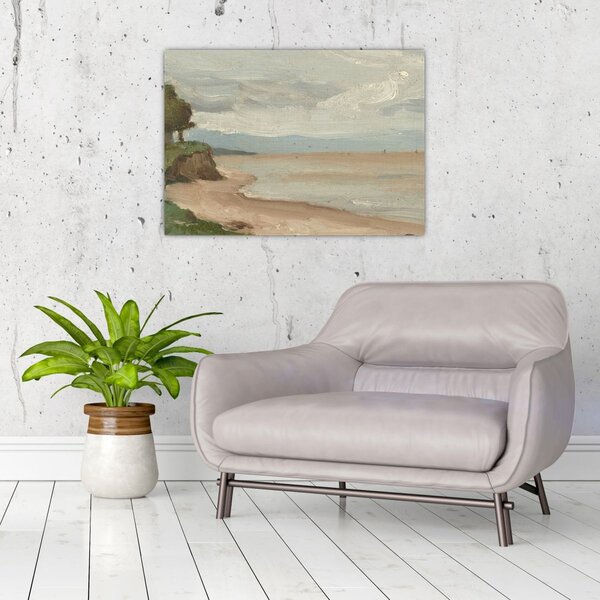 Obraz - Jean-Baptiste-Camille Corot, Beach Near Etretat, reprodukcia (70x50 cm)