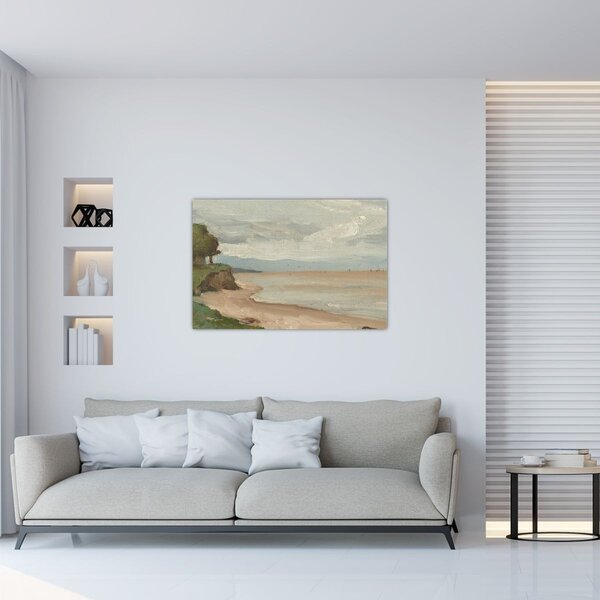 Obraz - Jean-Baptiste-Camille Corot, Beach Near Etretat, reprodukcia (90x60 cm)