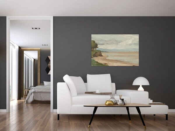 Obraz - Jean-Baptiste-Camille Corot, Beach Near Etretat, reprodukcia (90x60 cm)
