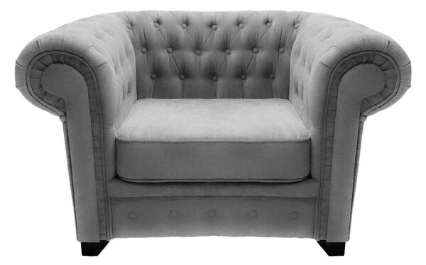 KRESLO CHESTERFIELD, textil, kompozitné drevo, sivá Livetastic - Online Only obývacie izby, Online Only