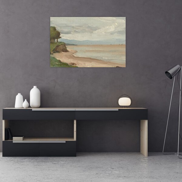 Obraz - Jean-Baptiste-Camille Corot, Beach Near Etretat, reprodukcia (90x60 cm)