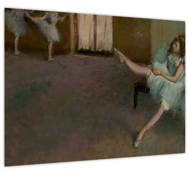 Sklenený obraz - Edgar Degas, Before the Ballet, reprodukcia (70x50 cm)
