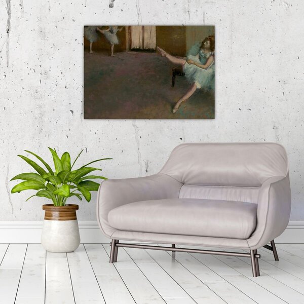 Sklenený obraz - Edgar Degas, Before the Ballet, reprodukcia (70x50 cm)