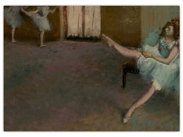 Sklenený obraz - Edgar Degas, Before the Ballet, reprodukcia (70x50 cm)