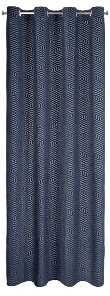 ZÁVES NA KRÚŽKOCH PIERRE CARDIN INGA 140X250 CM TMAVOMODRÁ