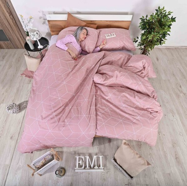 Flanelové obliečky Alya rosa EMI, Štandardný set jednolôžko obsahuje 1x 140x200 + 1x 70x90