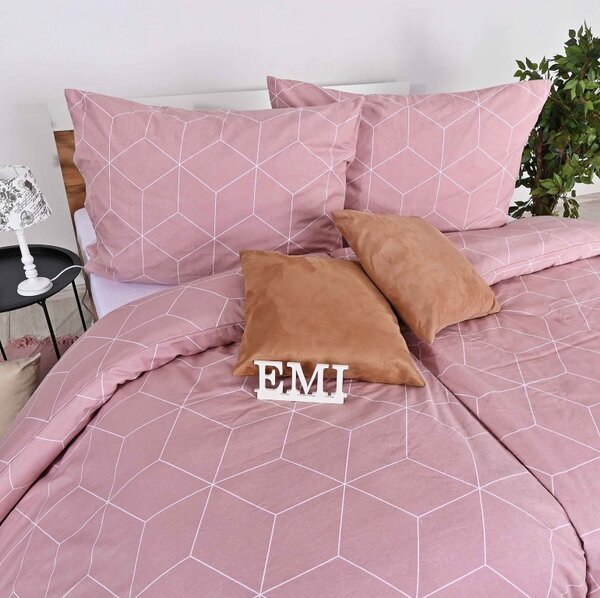 Flanelové obliečky Alya rosa EMI, Štandardný set jednolôžko obsahuje 1x 140x200 + 1x 70x90