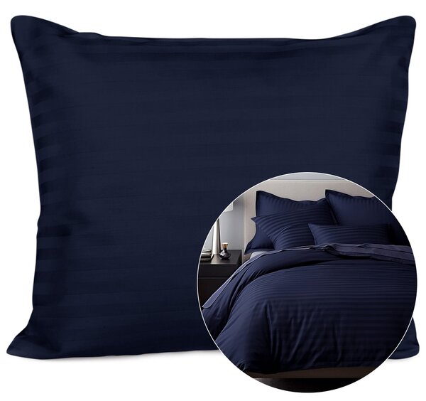SATÉNOVÁ OBLIEČKA NA VANKÚŠ CIZGILI NAVY BLUE 50X60 CM EXCLUSIVE TMAVOMODRÁ