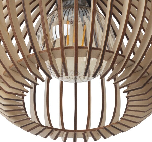 Závesné svietidlo Timber 5, 1x drevené tienidlo