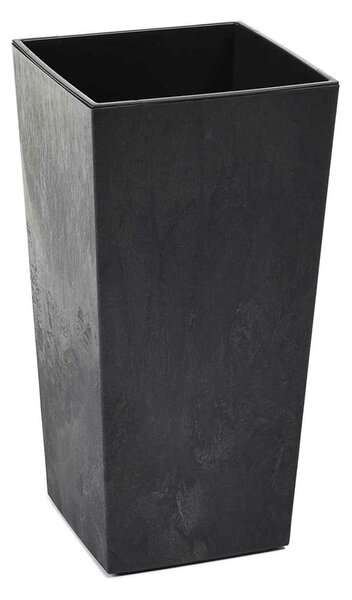 PLASTOVÝ KVETINÁČ PORTO 57X29X29 CM IMITÁCIA BETÓNU ČIERNA