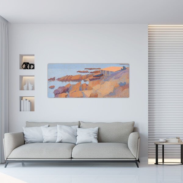 Obraz - Henri Edmond Cross, Calanque des Antibois, reprodukcia (120x50 cm)