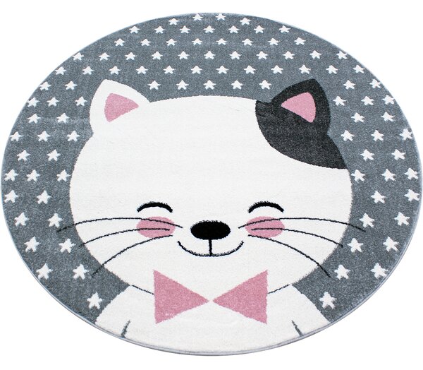 Ayyildiz , Kusový koberec Kids 550 pink kruh, 120x120 (priemer) kruh, ružová, detská izba