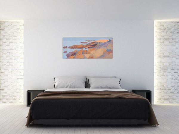 Obraz - Henri Edmond Cross, Calanque des Antibois, reprodukcia (120x50 cm)