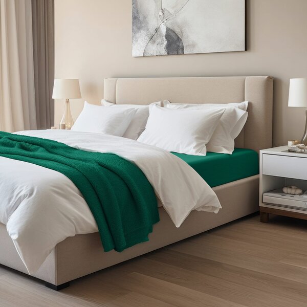 JERSEY PRESTIERADLO 90X200 CM, VÝŠKA 30 CM ZELENÉ