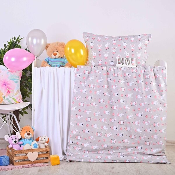 Obliečky detské bavlnené Zajačiky EMI, Detský set 90x130 + 45x65