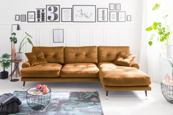 ROHOVÁ SEDAČKA, textil, horčicovožltá MID.YOU - Online Only obývacie izby, Online Only
