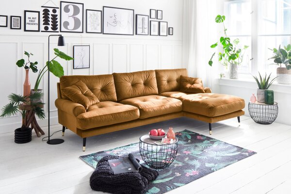 ROHOVÁ SEDAČKA, textil, horčicovožltá MID.YOU - Online Only obývacie izby, Online Only