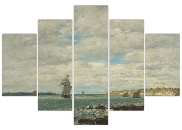 Obraz - Eugène Boudin, Coast of Brittany, reprodukcia (150x105 cm)