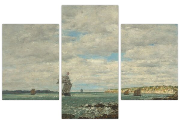 Obraz - Eugène Boudin, Coast of Brittany, reprodukcia (90x60 cm)