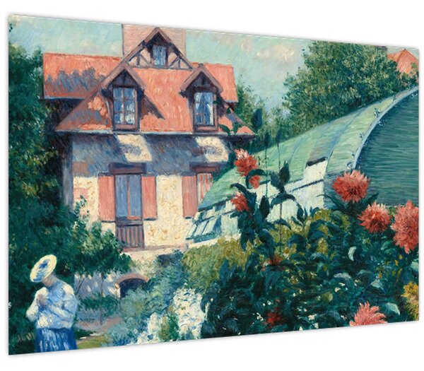 Obraz - Gustave Caillebotte, Dahlias, Garden at Petit Gennevilliers, reprodukcia (90x60 cm)