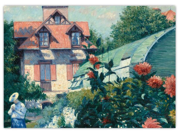 Obraz - Gustave Caillebotte, Dahlias, Garden at Petit Gennevilliers, reprodukcia (70x50 cm)