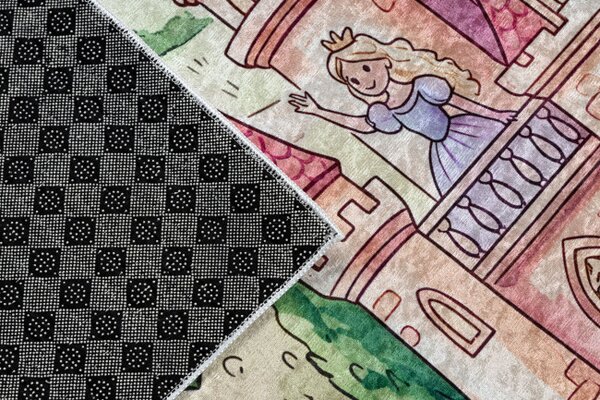 Detský koberec protišmykový BAMBINO 61520 krémový / ružový