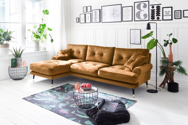 ROHOVÁ SEDAČKA, textil, horčicovožltá MID.YOU - Online Only obývacie izby, Online Only