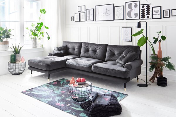 ROHOVÁ SEDAČKA, textil, antracitová MID.YOU - Online Only obývacie izby, Online Only