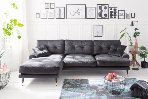 ROHOVÁ SEDAČKA, textil, antracitová MID.YOU - Online Only obývacie izby, Online Only