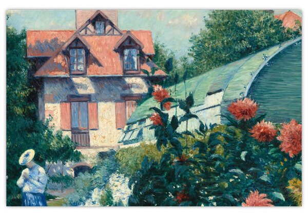 Obraz - Gustave Caillebotte, Dahlias, Garden at Petit Gennevilliers, reprodukcia (90x60 cm)