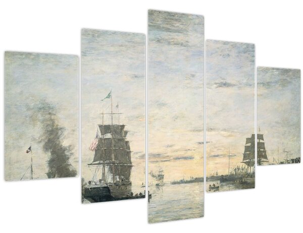 Obraz - Eugène Boudin, Entrance to the Harbor, Le Havre, reprodukcia (150x105 cm)