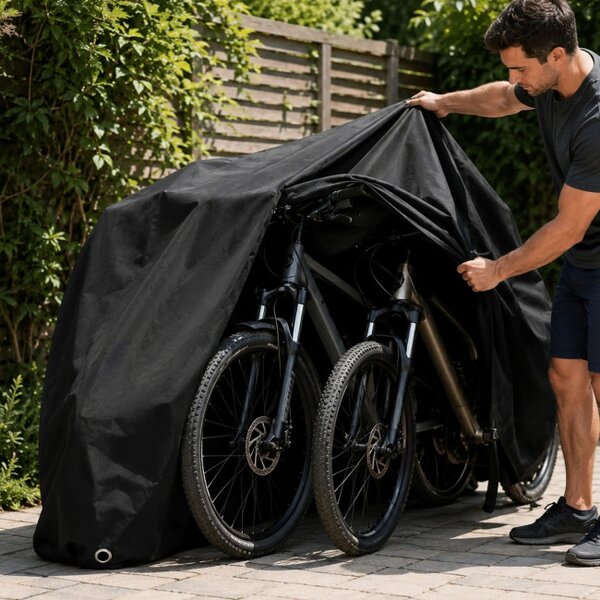 Nepremokavá ochranná plachta na 2 bicykle XXL čierna