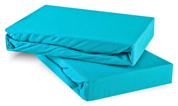 Plachta posteľná tyrkysová jersey EMI, Detská plachta 60x120